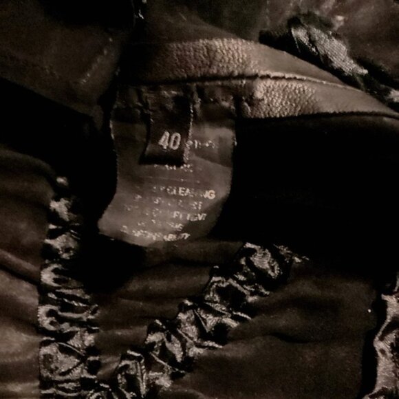 Sylvie Schimmel Unlined Stretch Trendy Scrunchie Black Leather Stylish Jacket S - Picture 4 of 4